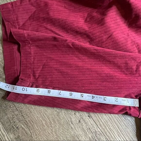 FOX Racing Burgundy Red with Black Pin Striped Shorts in Size 40W x 11IS - Picture 7 of 9